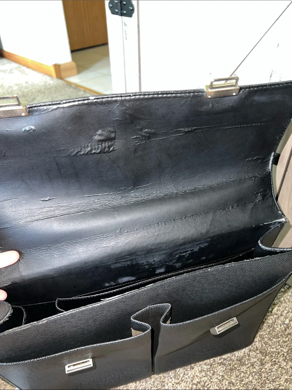 Black Louis Vuitton Taiga Briefcase with Top Handle